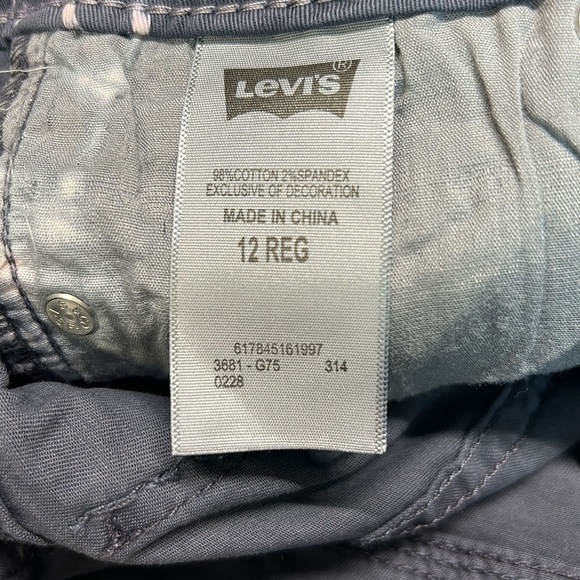 Levi’s Girls Denim Leggings Super Stretchy 12R Gray w/Pink Tie Dye NWT - Picture 11 of 12
